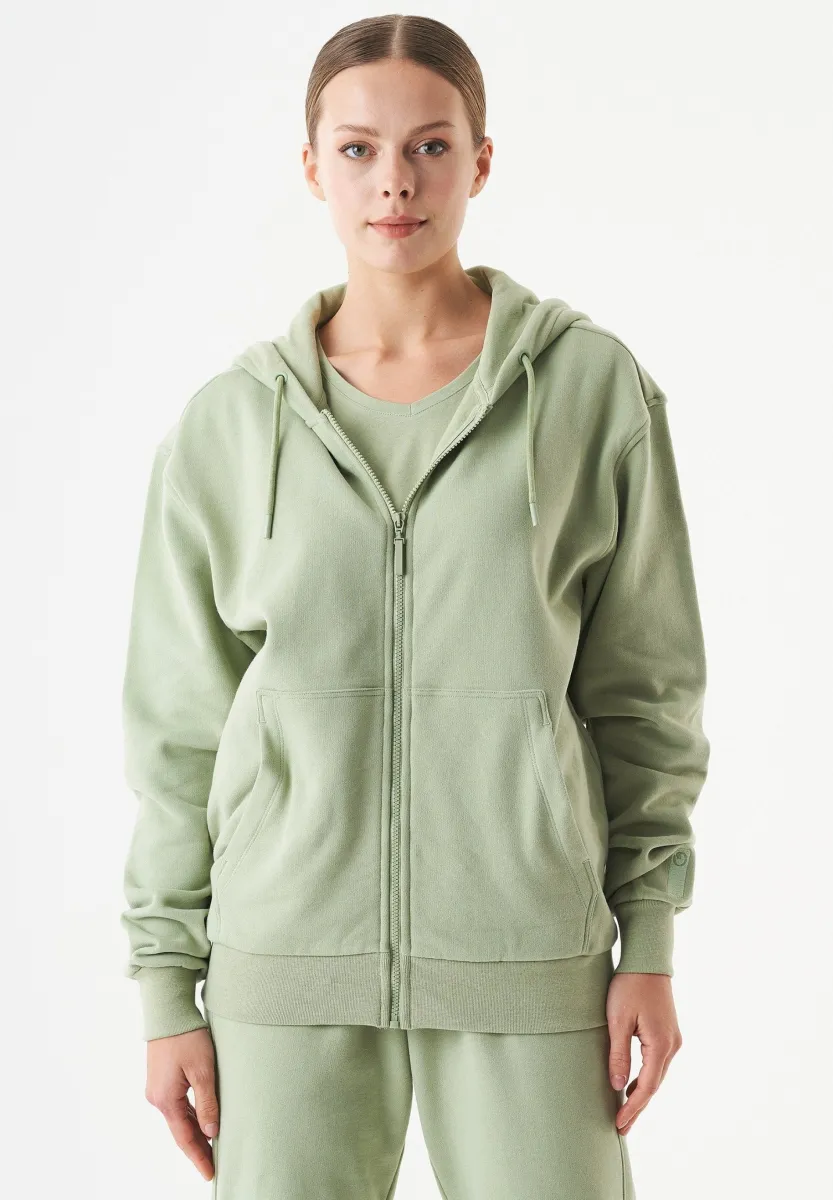 Essentials Jale Soft Touch Organic Cotton Sweat Jacket Greymelange