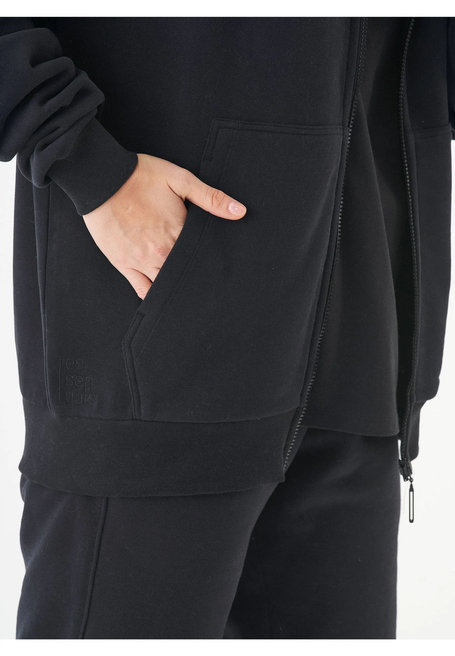 Junda Unisex Soft Touch Organic Cotton Sweat Jacket Black sold by Ivalo.com product image thumbnail 5