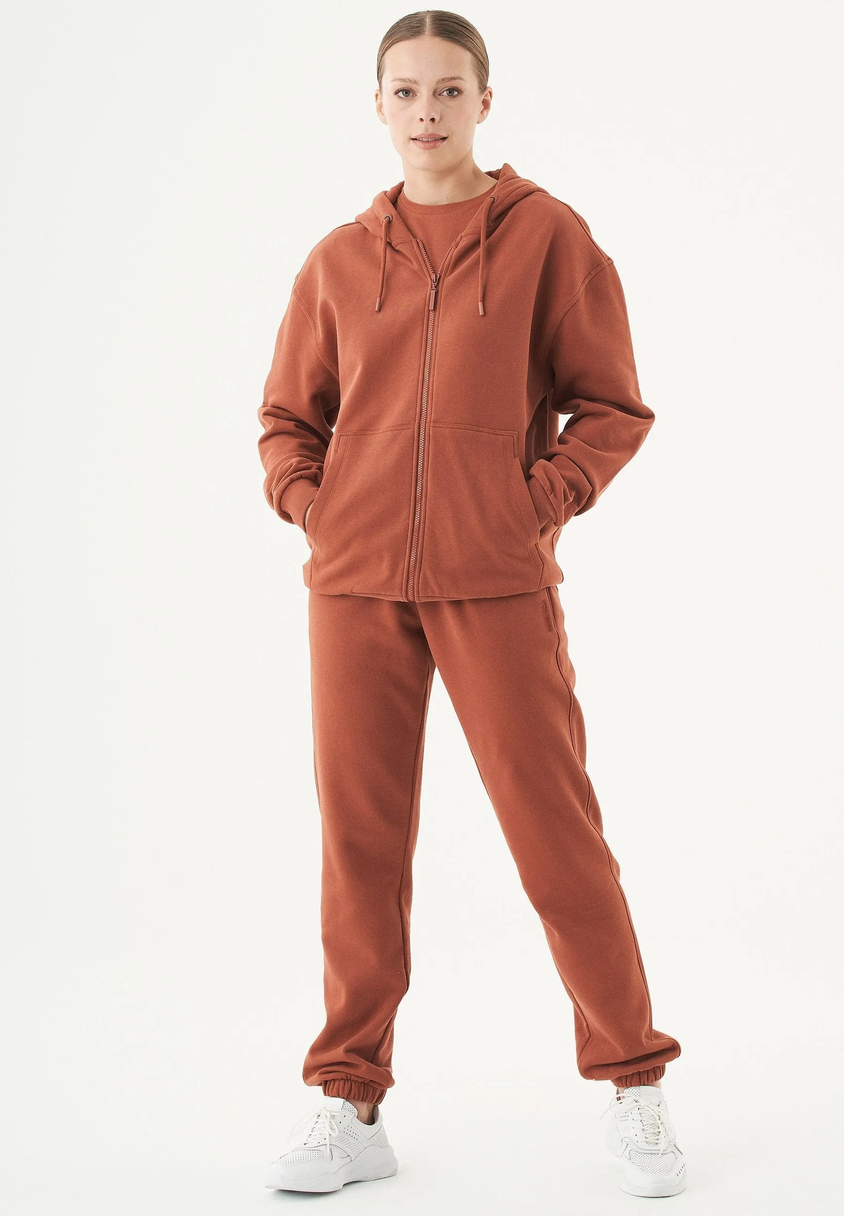 Junda Unisex Soft Touch Organic Cotton Sweat Jacket Cinnamon sold by Ivalo.com product image thumbnail 3