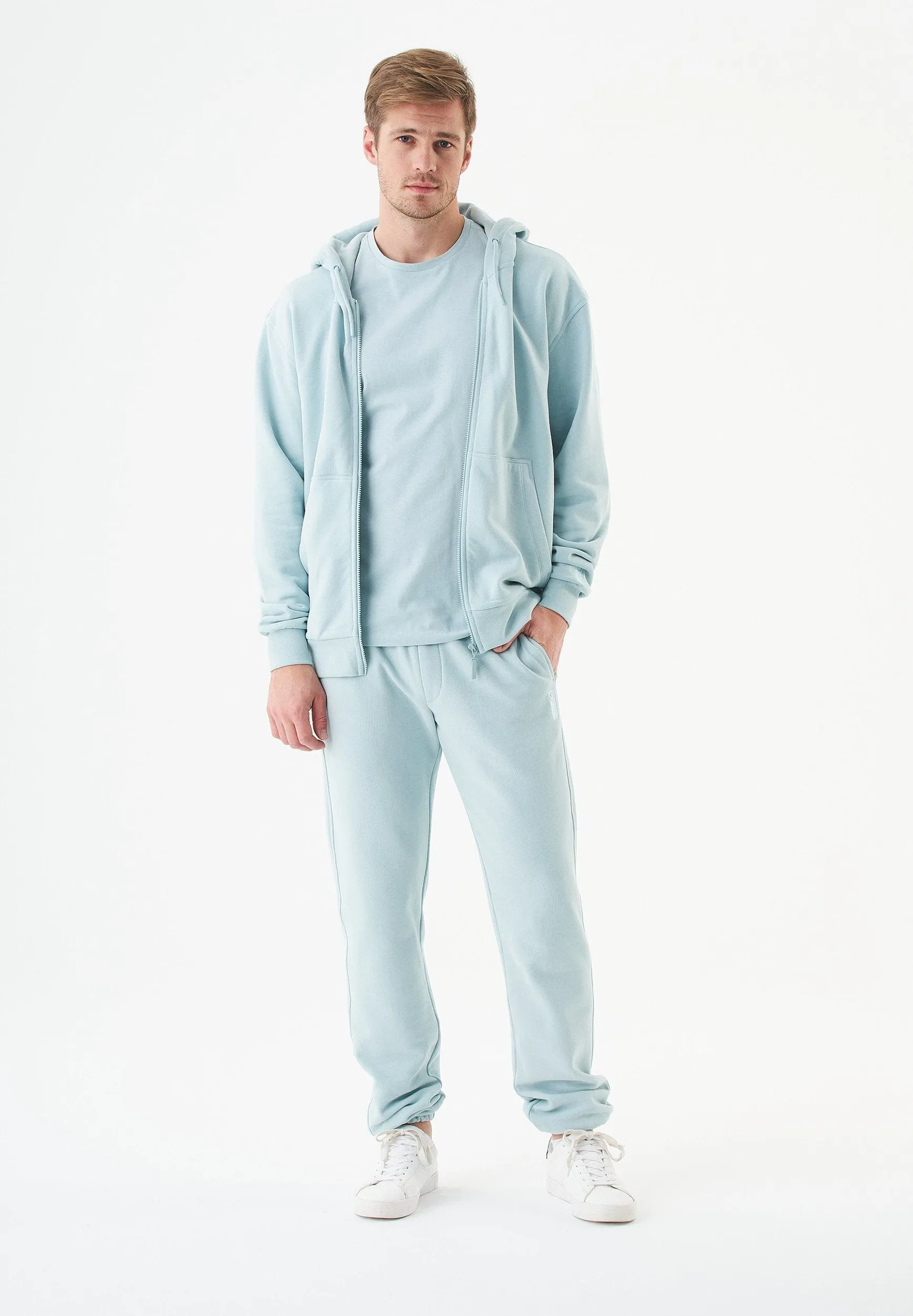 Junda Unisex Soft Touch Organic Cotton Sweat Jacket Mint Blue sold by Ivalo.com product image thumbnail 5