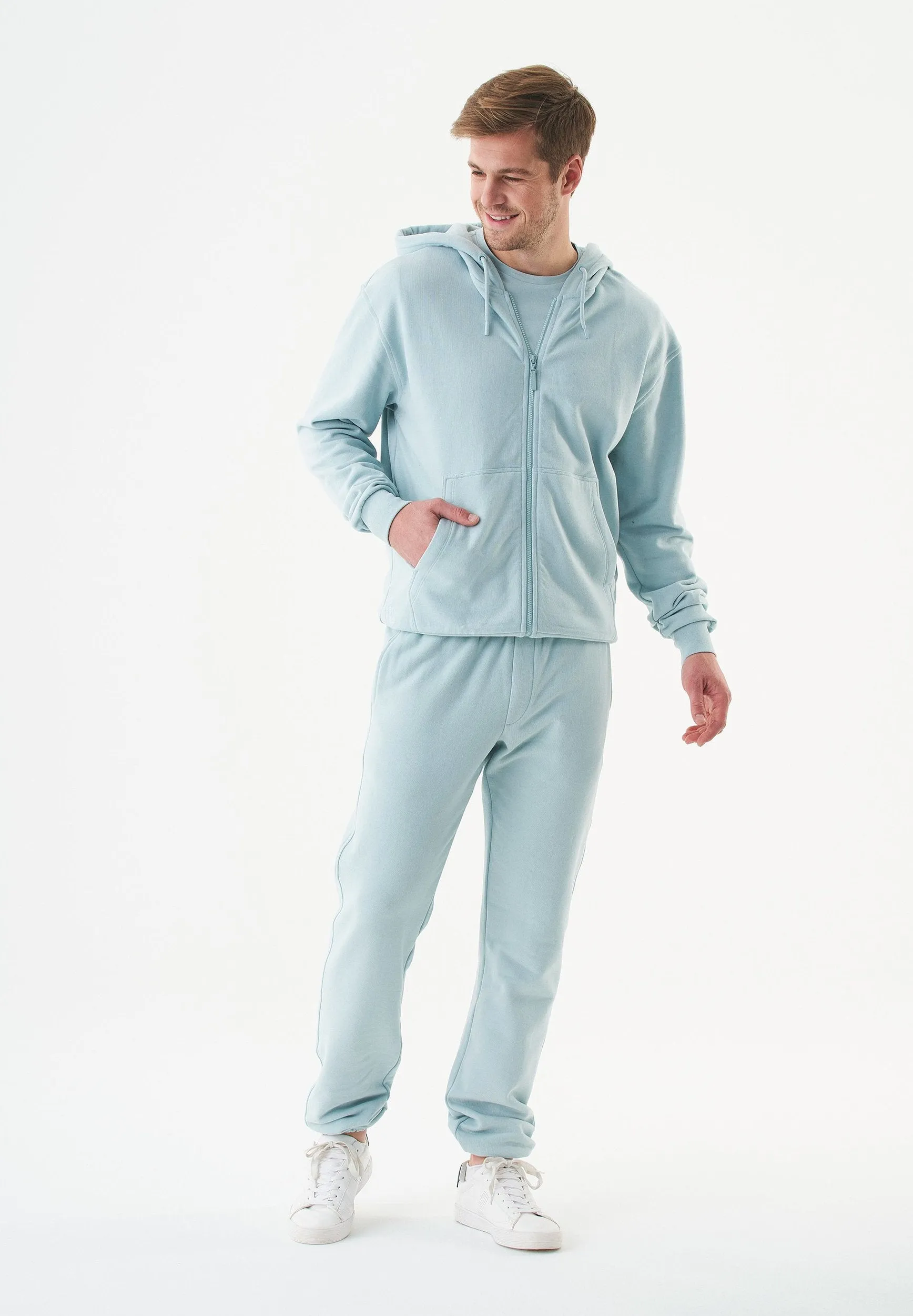 Junda Unisex Soft Touch Organic Cotton Sweat Jacket Mint Blue sold by Ivalo.com product image thumbnail 3