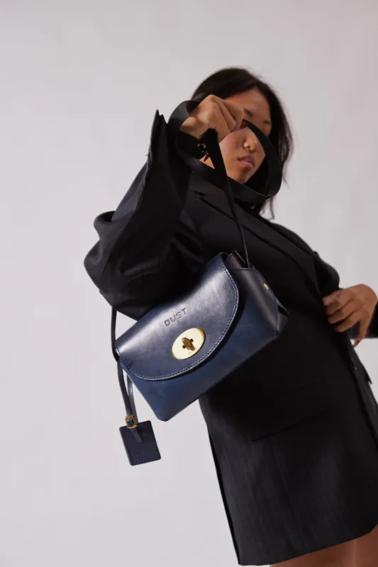 The Small Box Leather Bag Blue sold by Ivalo.com