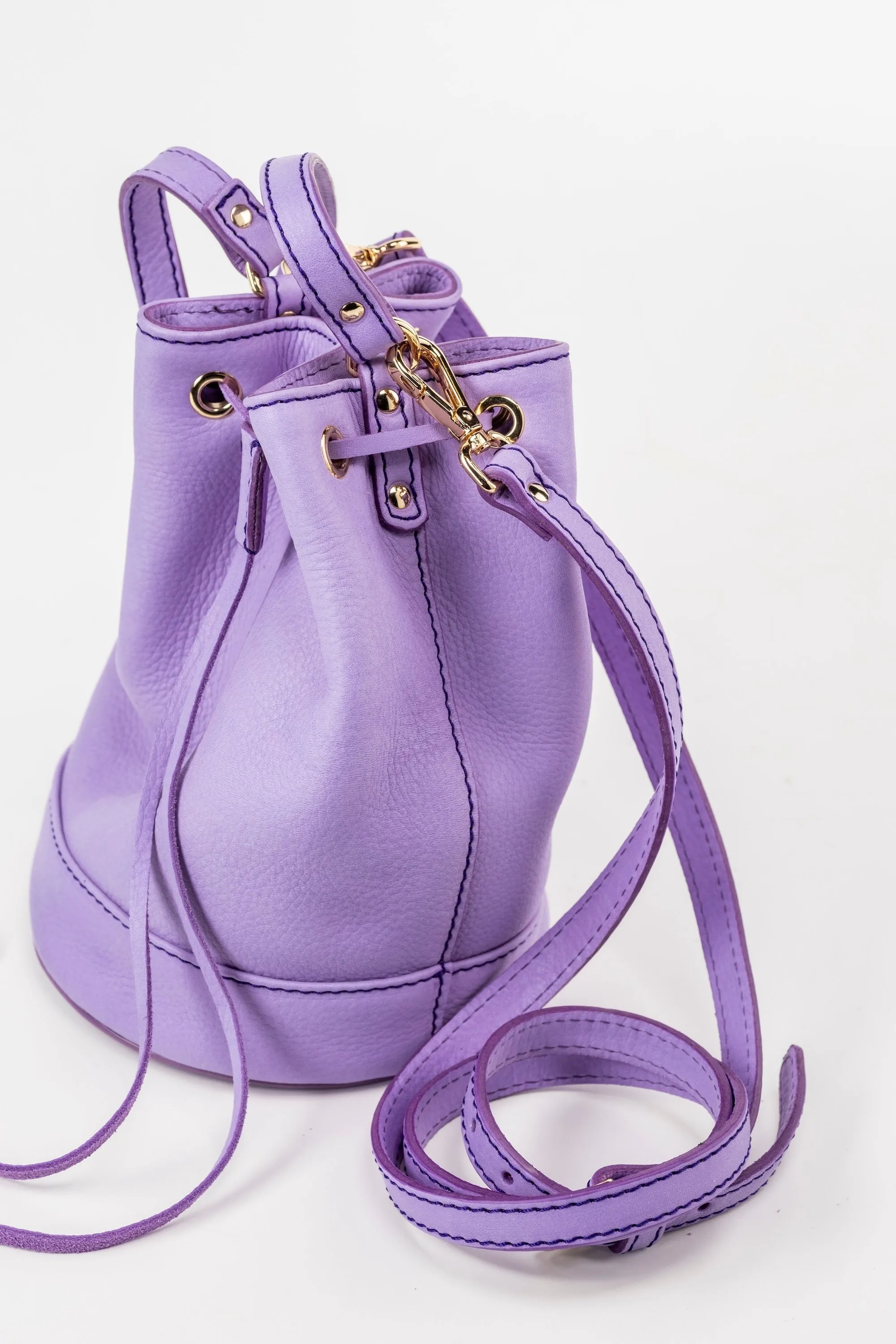 Leather Bucket Bag Chelsea Collection Lavender sold by Ivalo.com product image thumbnail 5