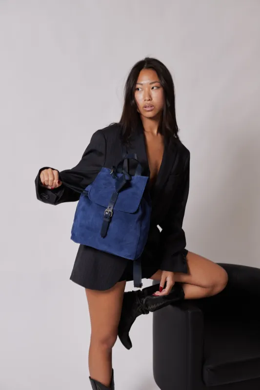 Leather Backpack Venice Collection Blue sold by Ivalo.com