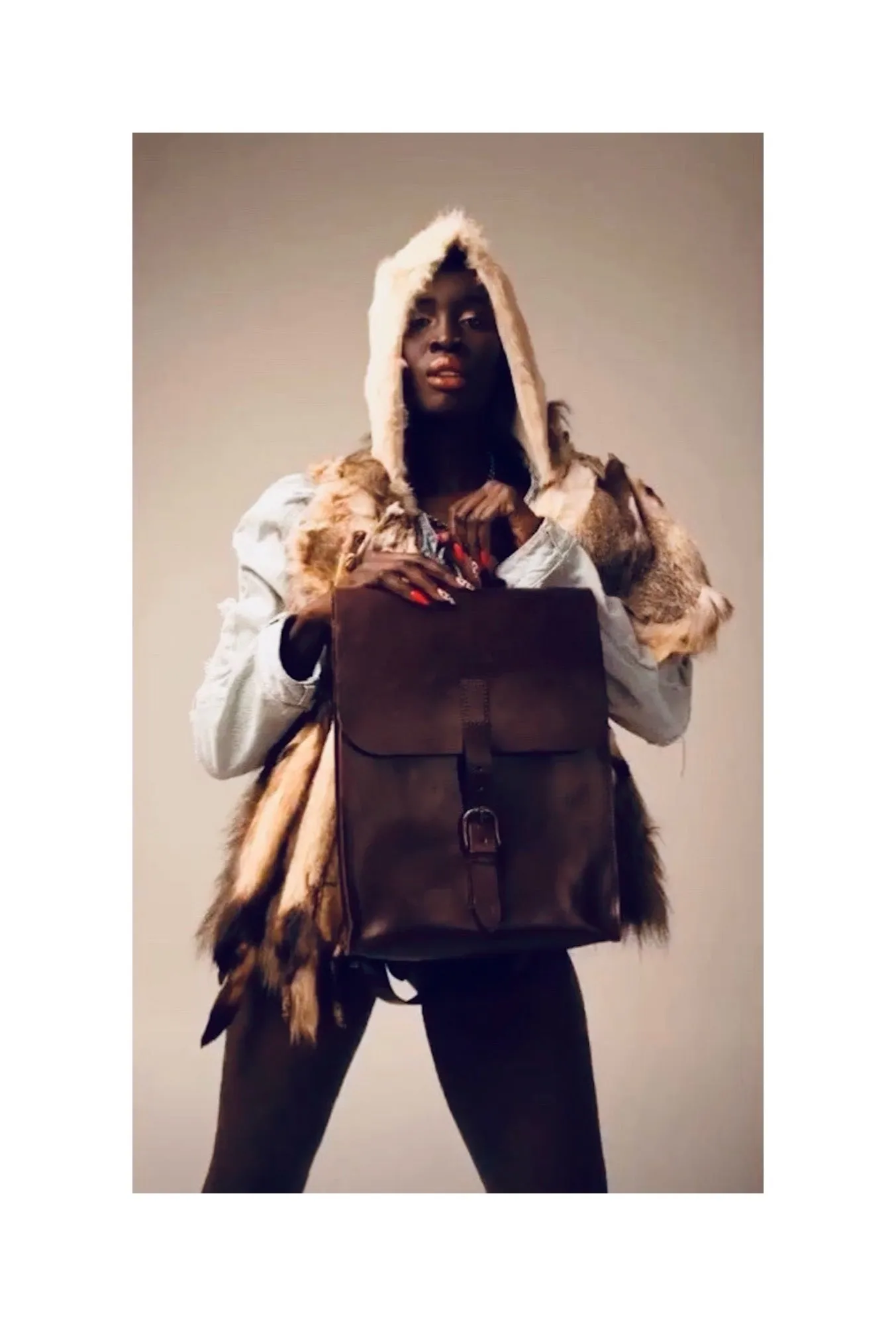 Leather Backpack Mod 120 Cuoio Dark Brown sold by Ivalo.com product image thumbnail 3