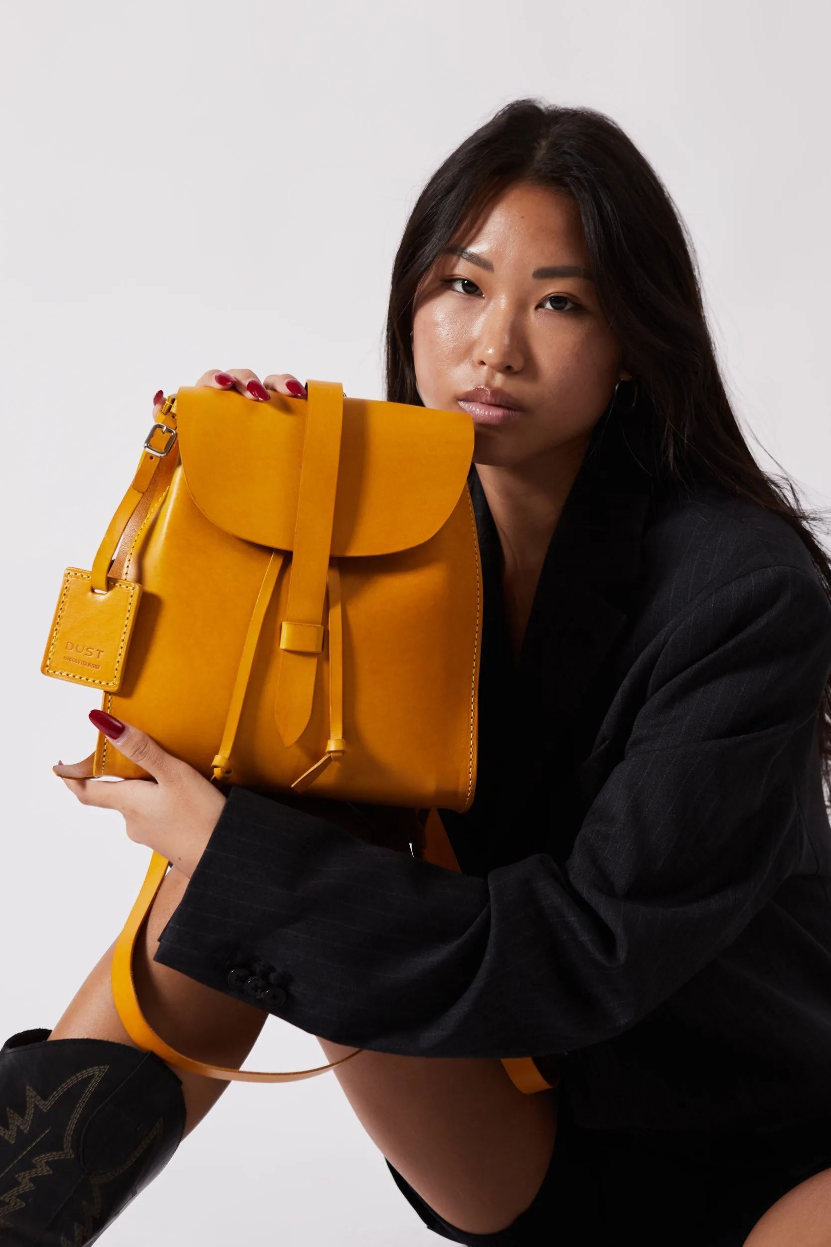 Leather Backpack Mod 130 Cuoio Yellow sold by Ivalo.com