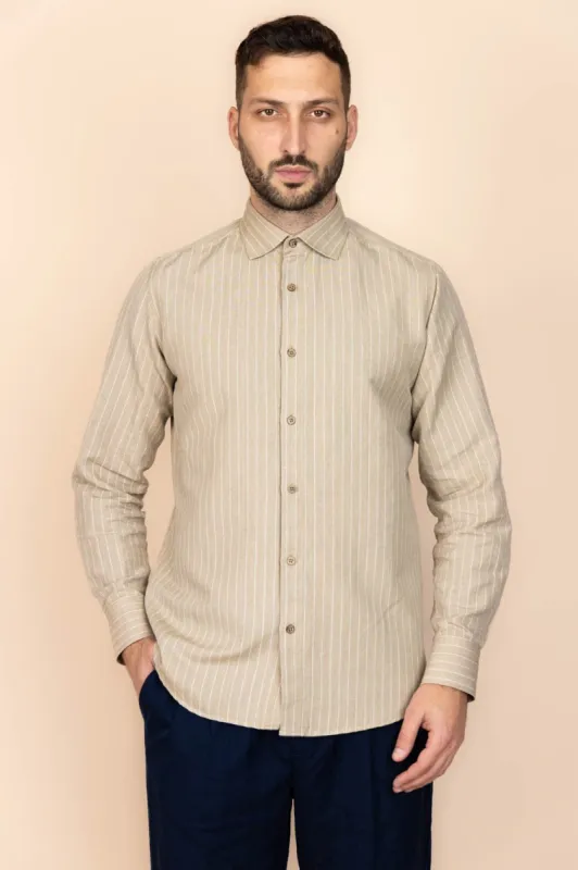 The Calimani Linen Shirt Striped Beige sold by Ivalo.com