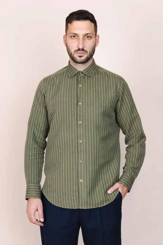 The Calimani Linen Shirt Khaki Green sold by Ivalo.com