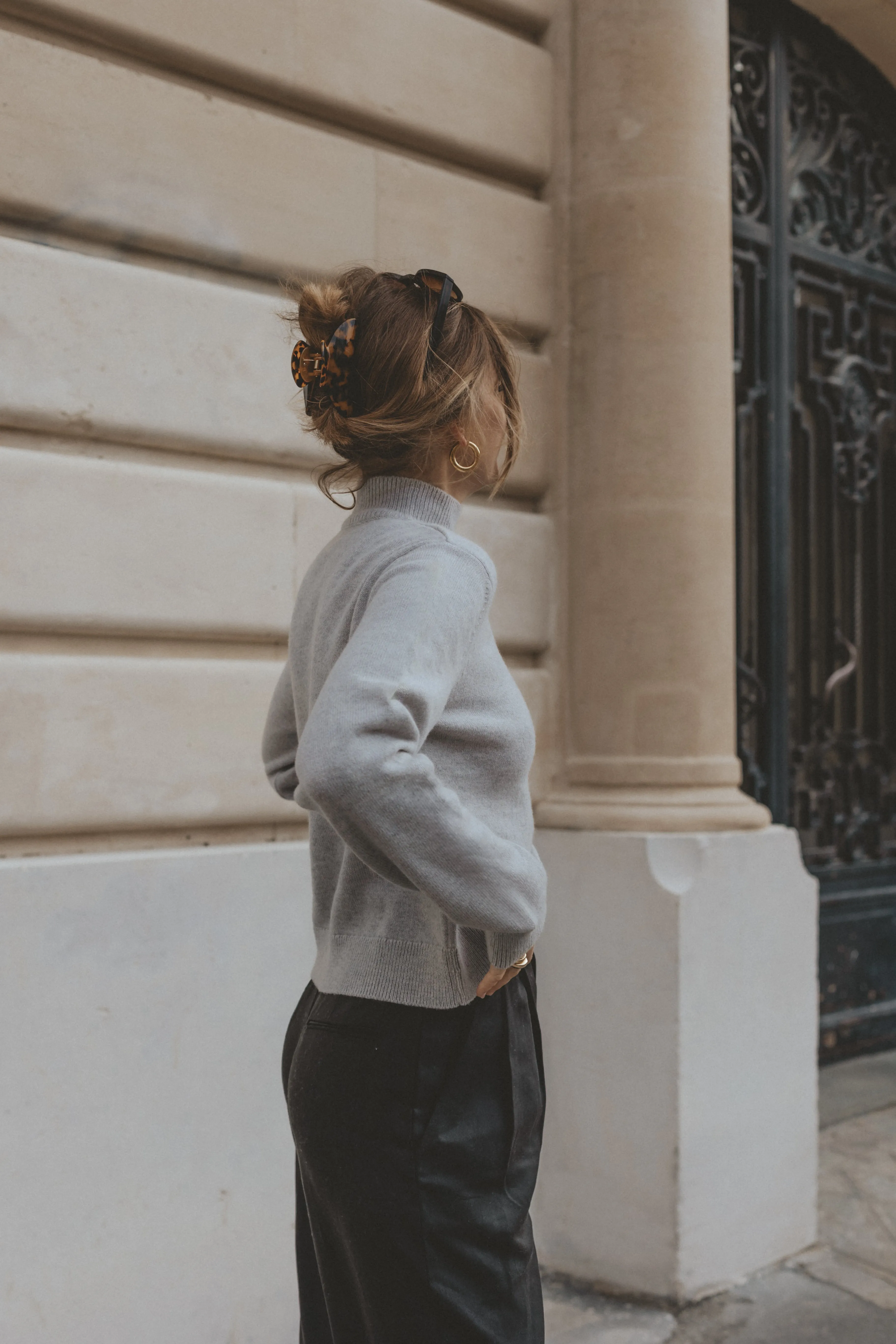 Cashmere Mock Neck Sweater Light Grey sold by Ivalo.com product image thumbnail 3