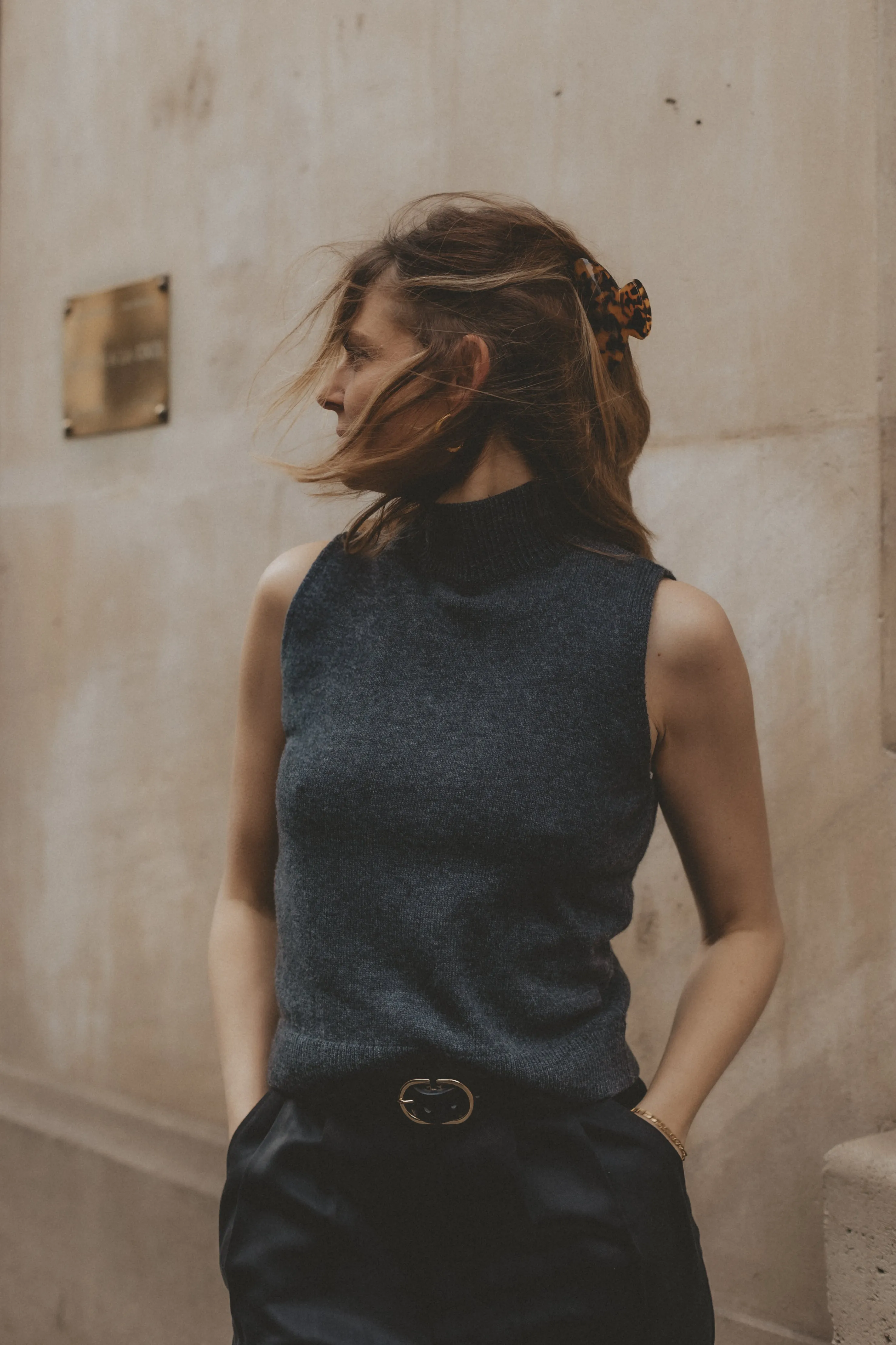 Cashmere Mock Neck Tank Dark Grey sold by Ivalo.com product image thumbnail 3