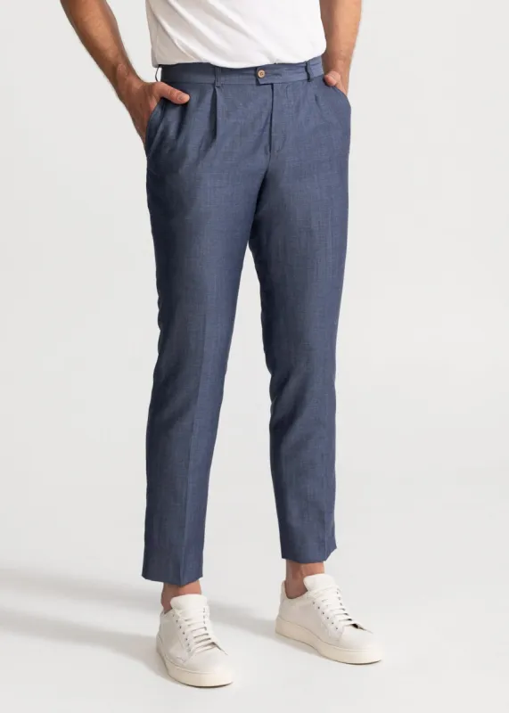 The Romana Linen Trousers Denim Blue sold by Ivalo.com