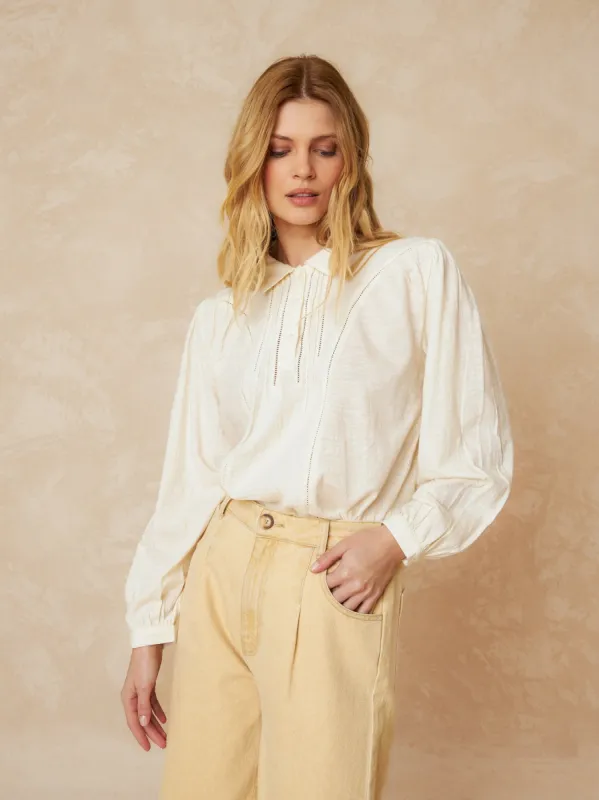 Combined Cotton Blouse Beige sold by Ivalo.com