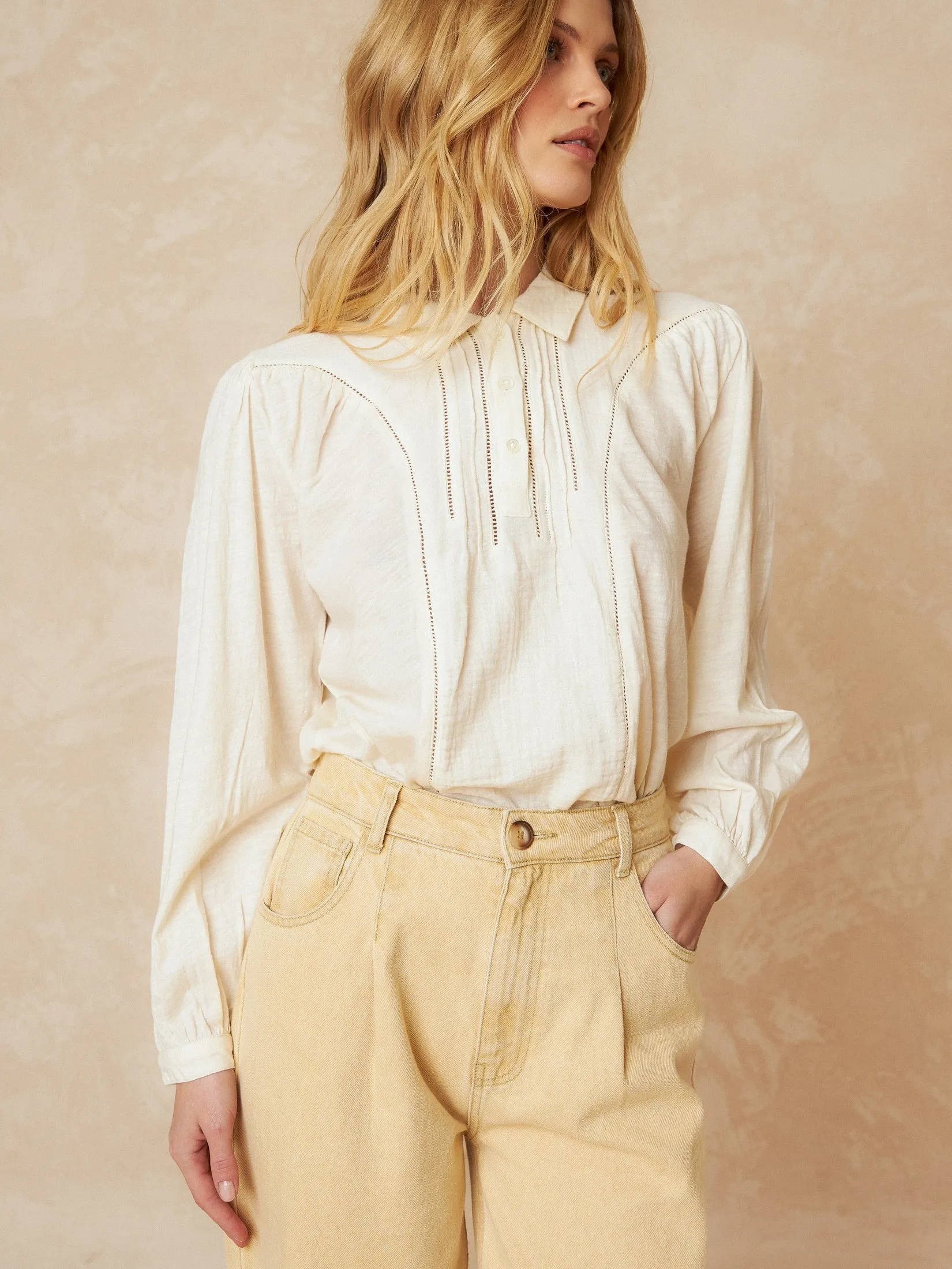 Combined Cotton Blouse Beige sold by Ivalo.com product image thumbnail 3