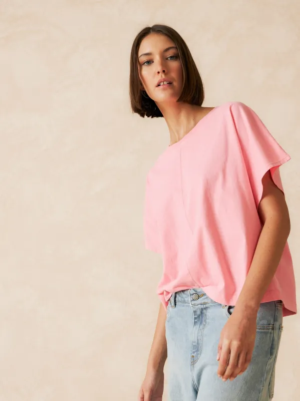 Basic Round Neckline T-Shirt Pink sold by Ivalo.com
