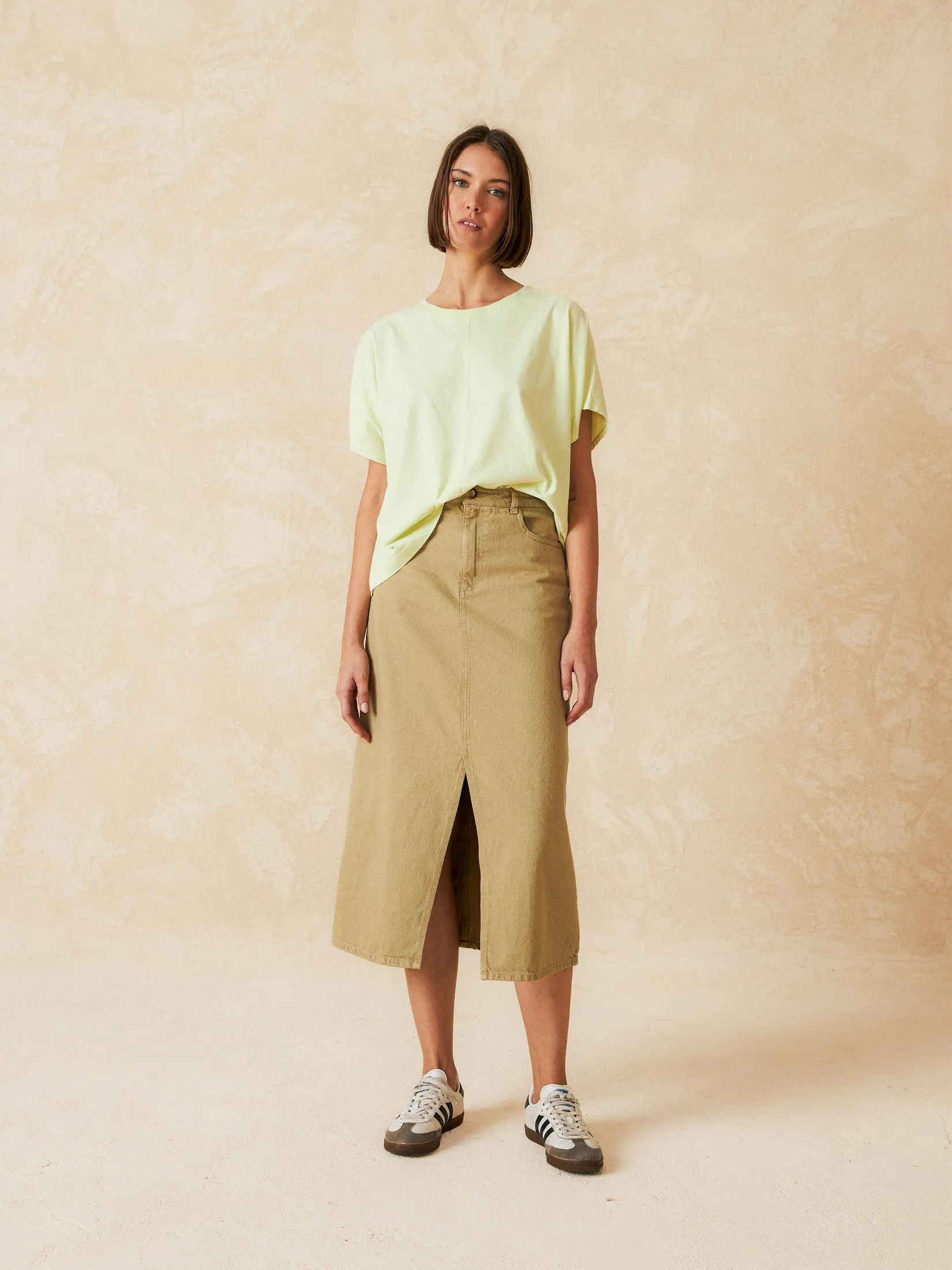 Basic Round Neckline T-Shirt Yellow sold by Ivalo.com