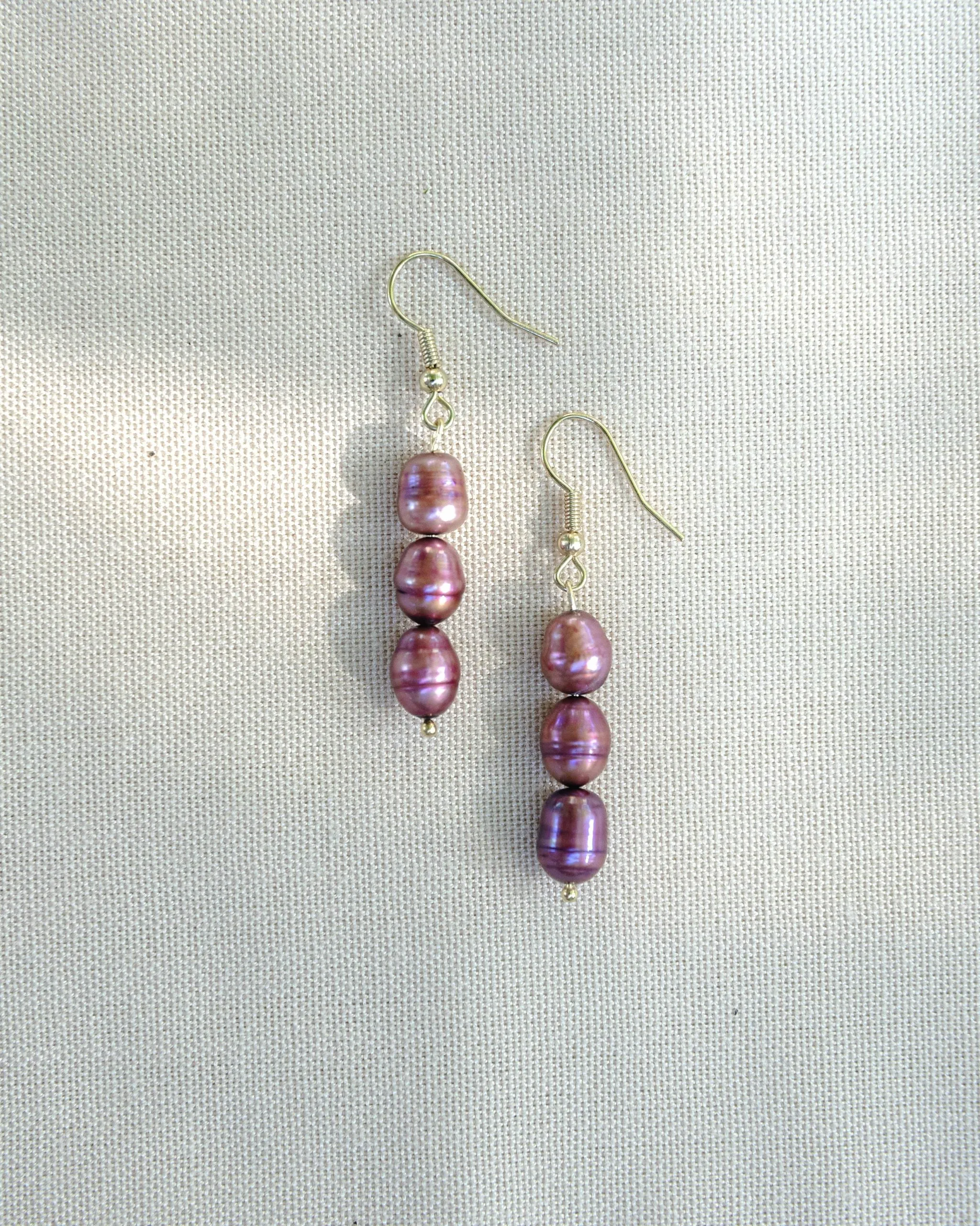 Lilac Earrings Dark Purple/Gold sold by Ivalo.com