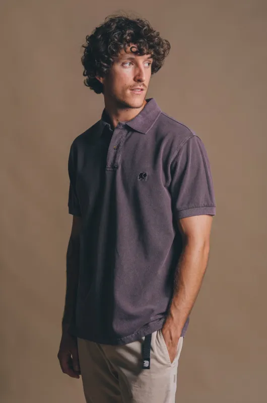 Alcalali Pigment Dyed Polo Shirt Sunset Purple sold by Ivalo.com