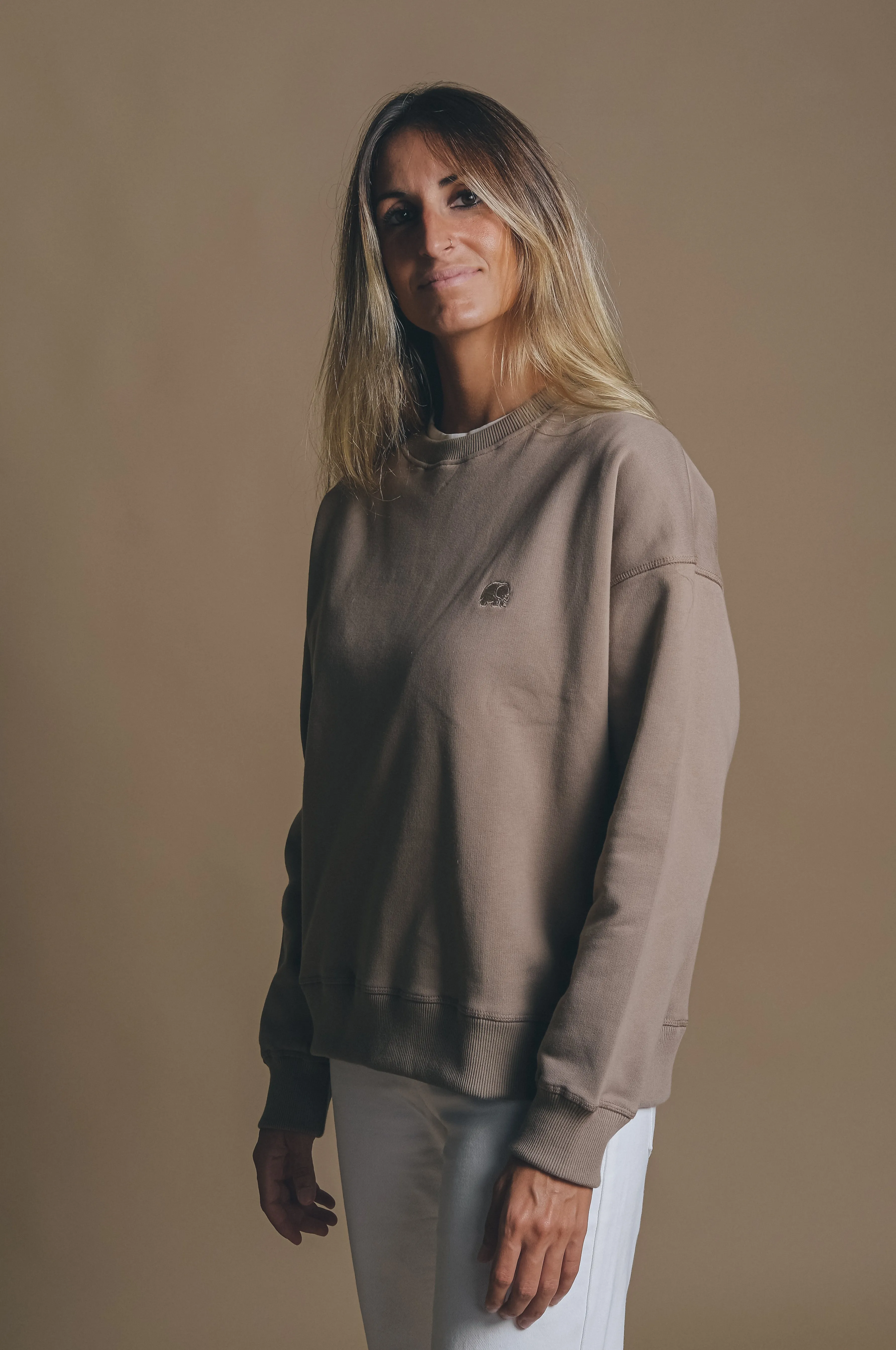 Women's Organic Essential Oversized Sweater Desert Taupe sold by Ivalo.com