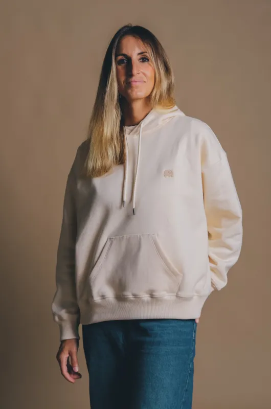 Women's Organic Essential Oversized Hoodie Ivory sold by Ivalo.com