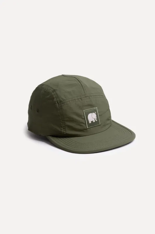Water Repellent Nylon Five Panel Cap Dark Olive sold by Ivalo.com