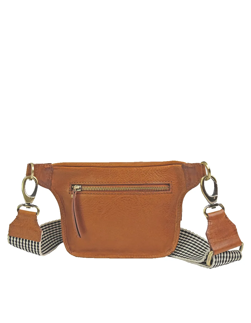 Beck's Bum Bag Cognac Checkered Stromboli Leather sold by Ivalo.com product image thumbnail 3