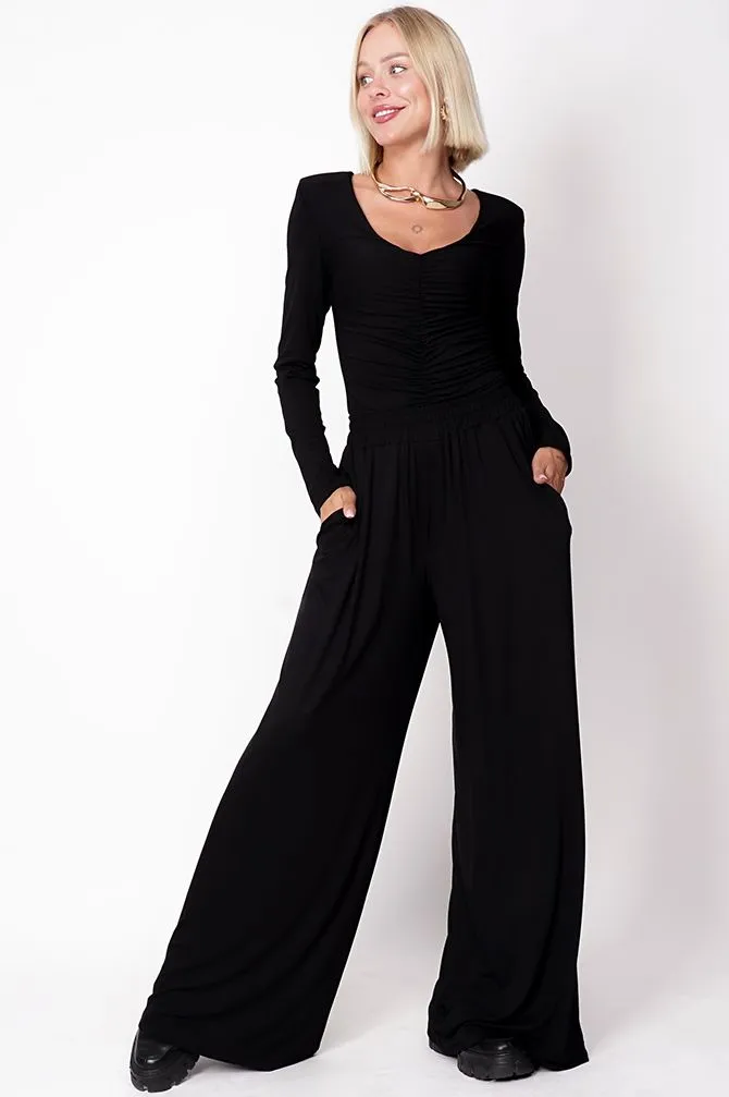 Wide Bamboo Trousers Black sold by Ivalo.com