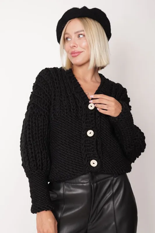 Ava Hand Made Cardigan Black sold by Ivalo.com