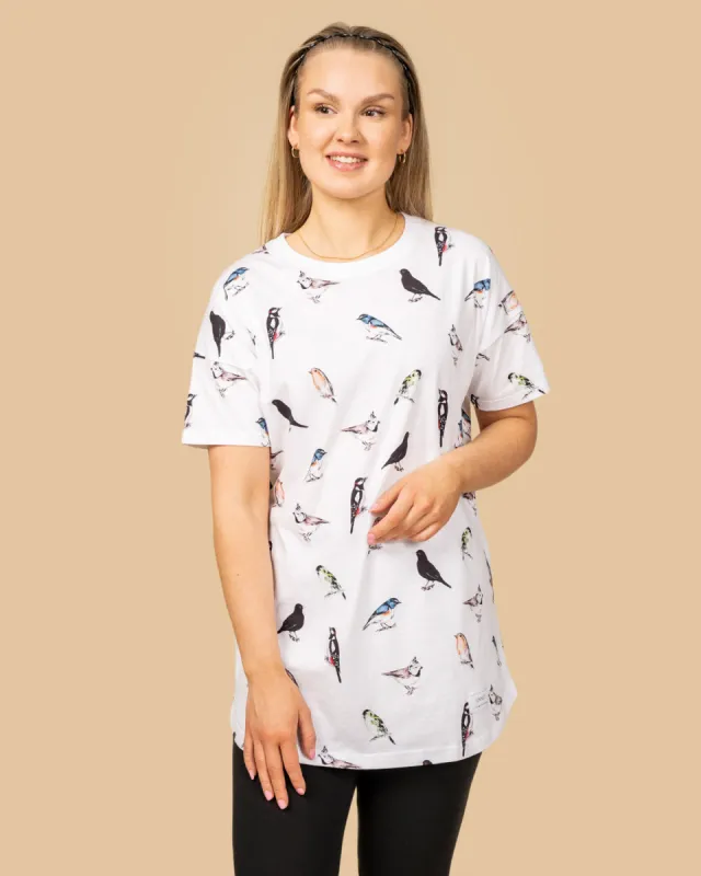 Birds Long T-Shirt White sold by Ivalo.com