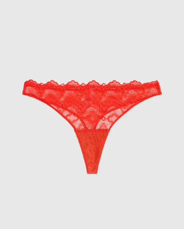 Lace Period Thong Fiery Red sold by Ivalo.com