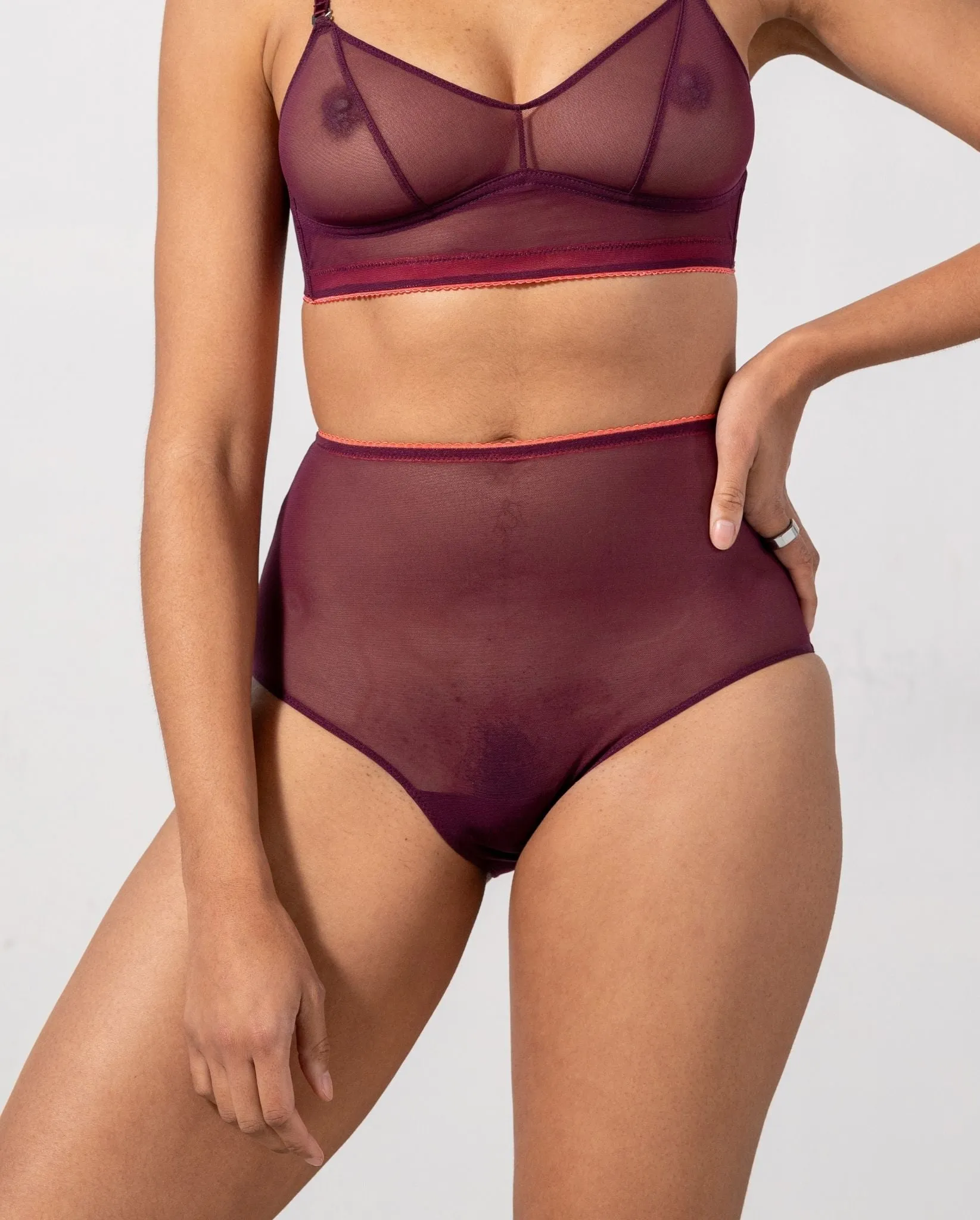 Mesh Highwaist Briefs Cherry/Coral sold by Ivalo.com product image thumbnail 4