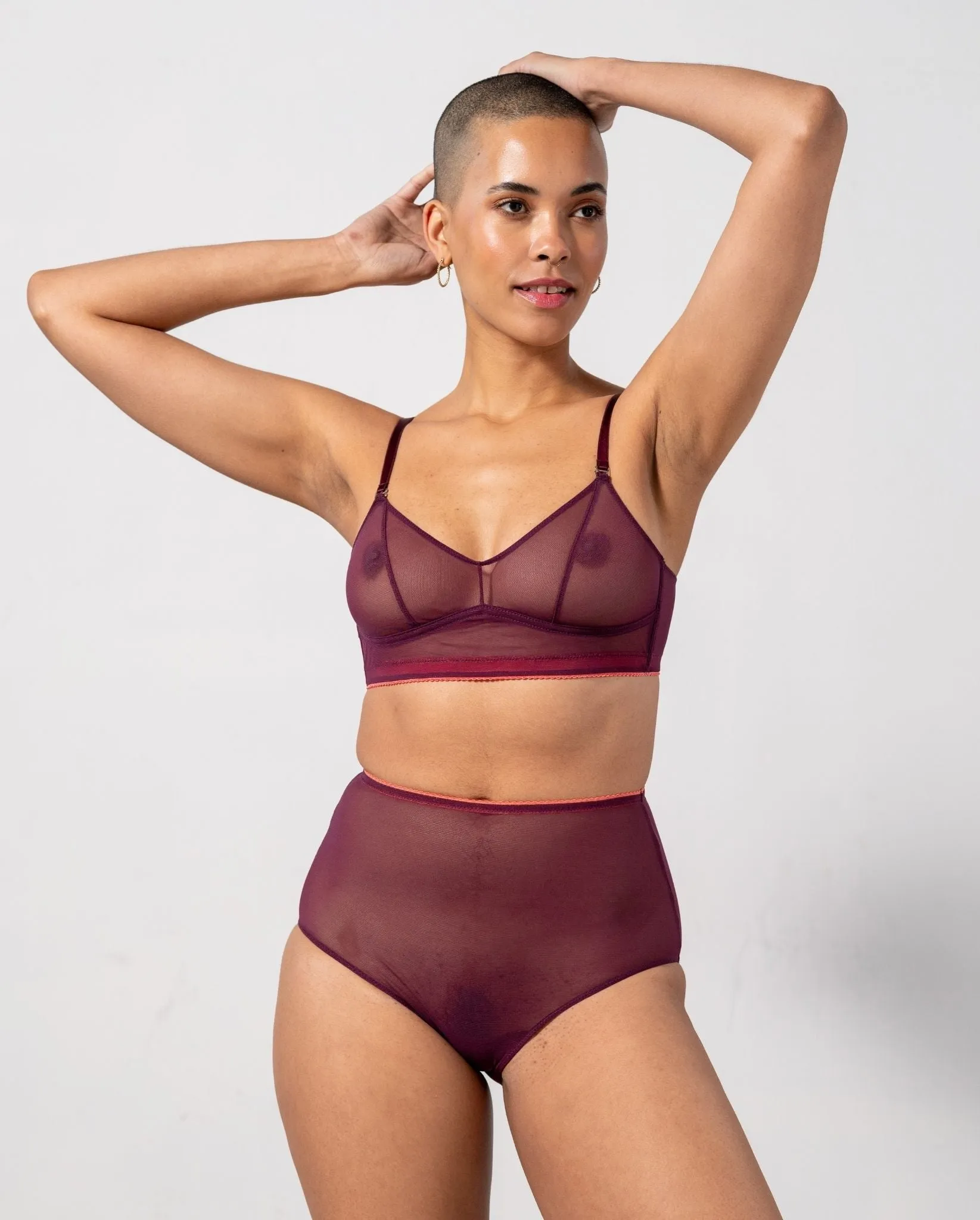 Mesh Highwaist Briefs Cherry/Coral sold by Ivalo.com product image thumbnail 3