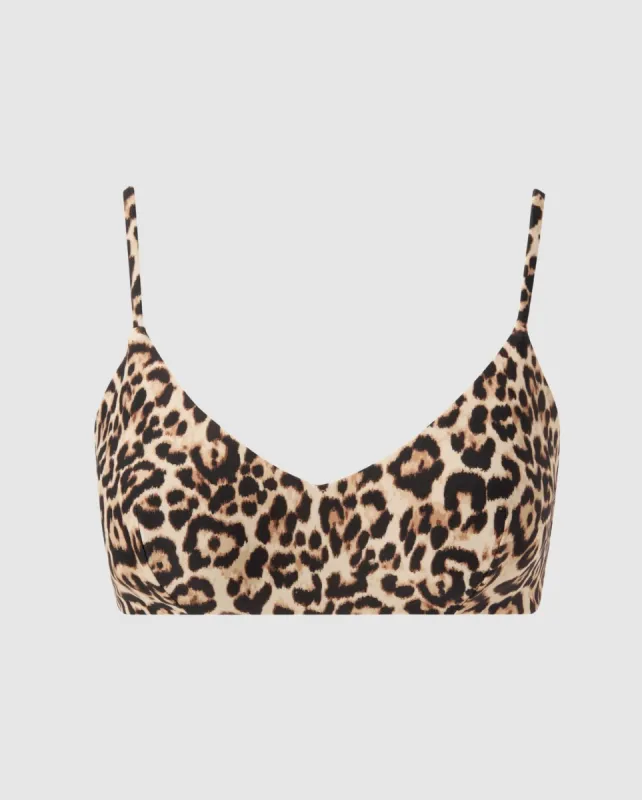 Strappy Scoop Bikini Top Leopard sold by Ivalo.com