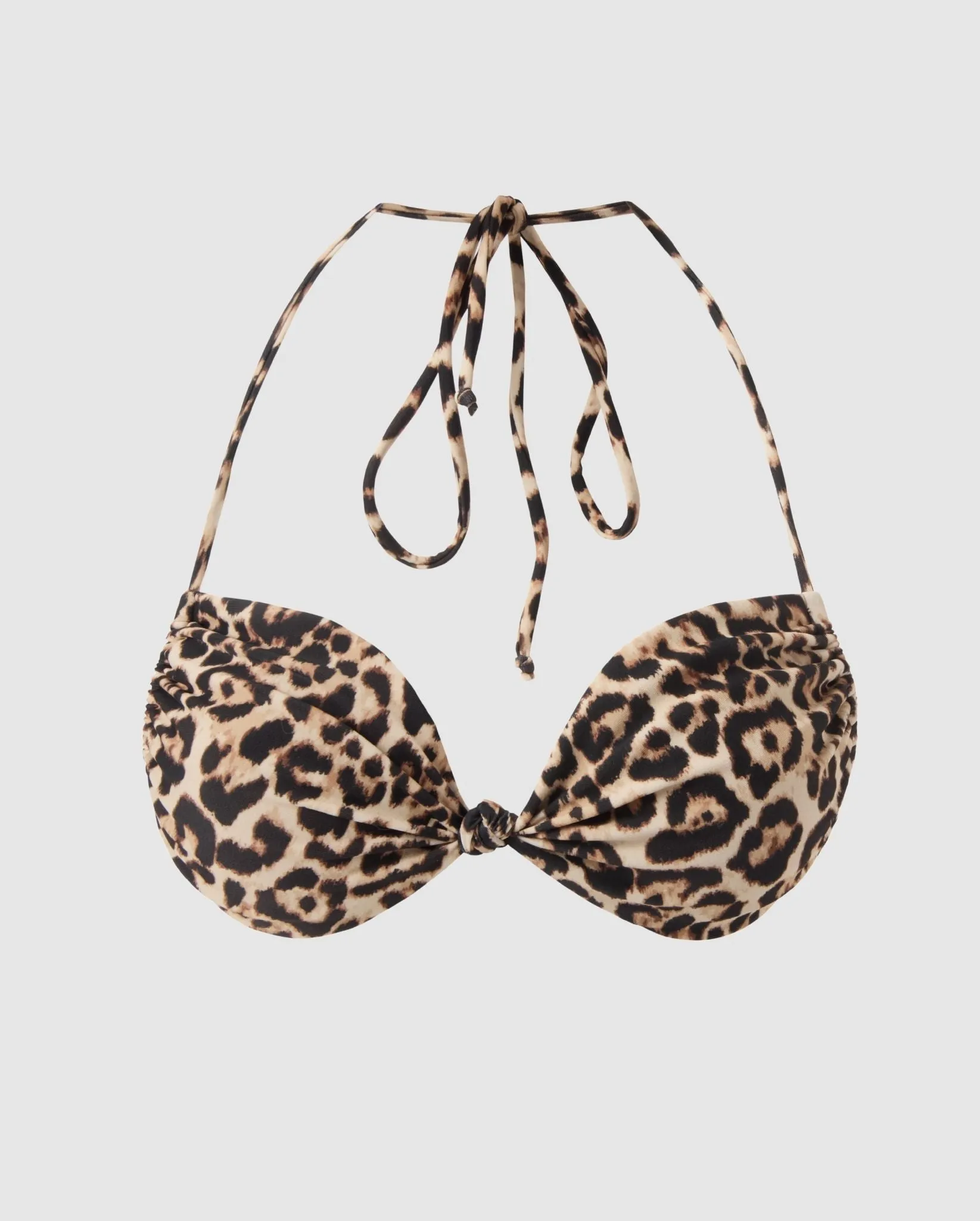 Flipped Triangle Bikini Top Leopard sold by Ivalo.com