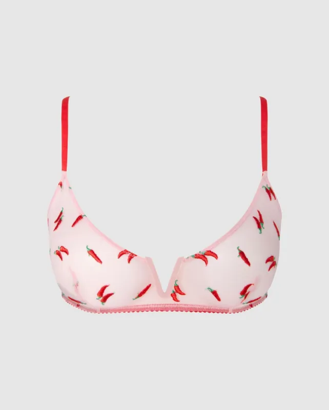 Mesh V-Balconette Powder Pink/Fiery Red sold by Ivalo.com