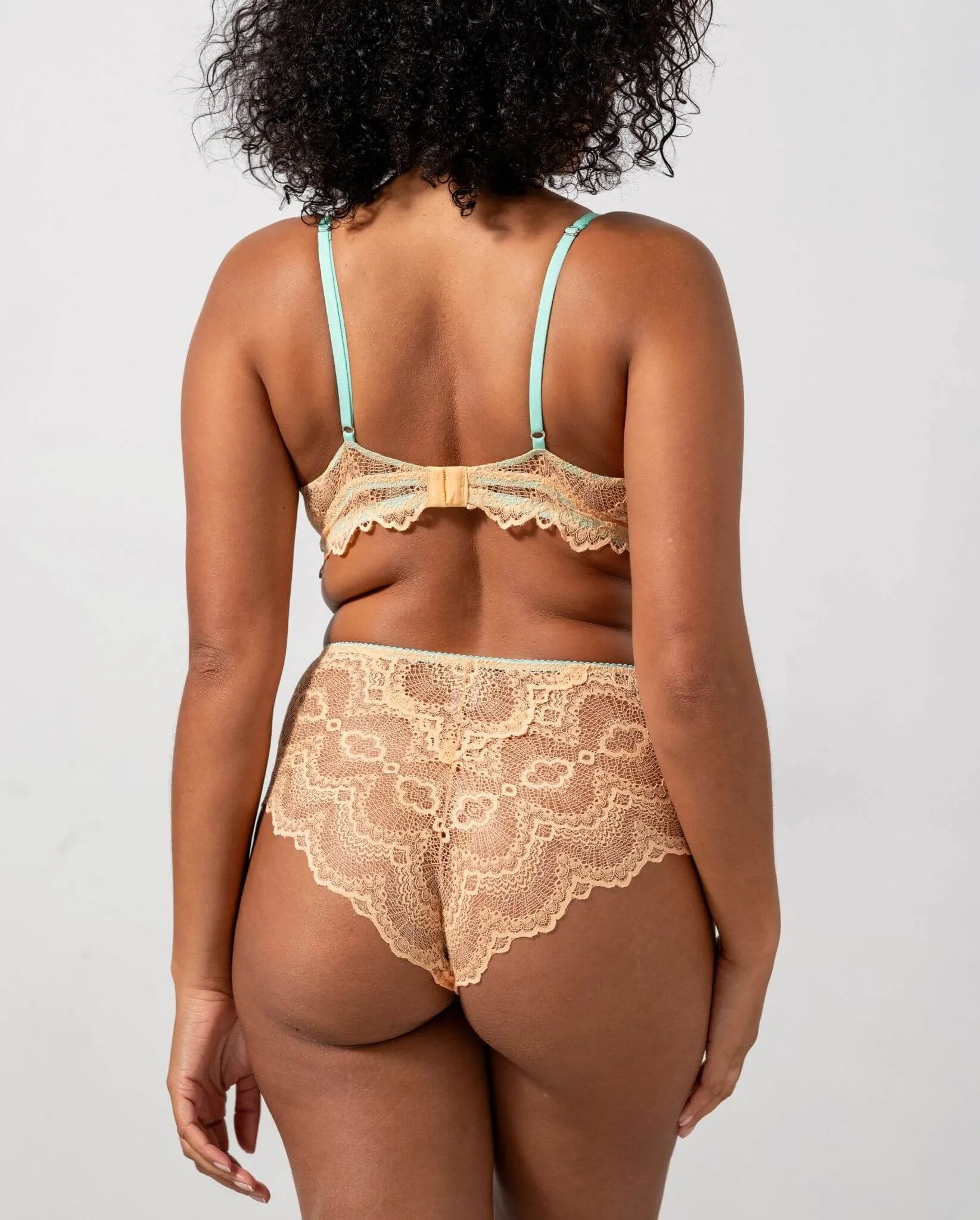 Lace Highwaist Briefs Peach/Turquoise sold by Ivalo.com product image thumbnail 5