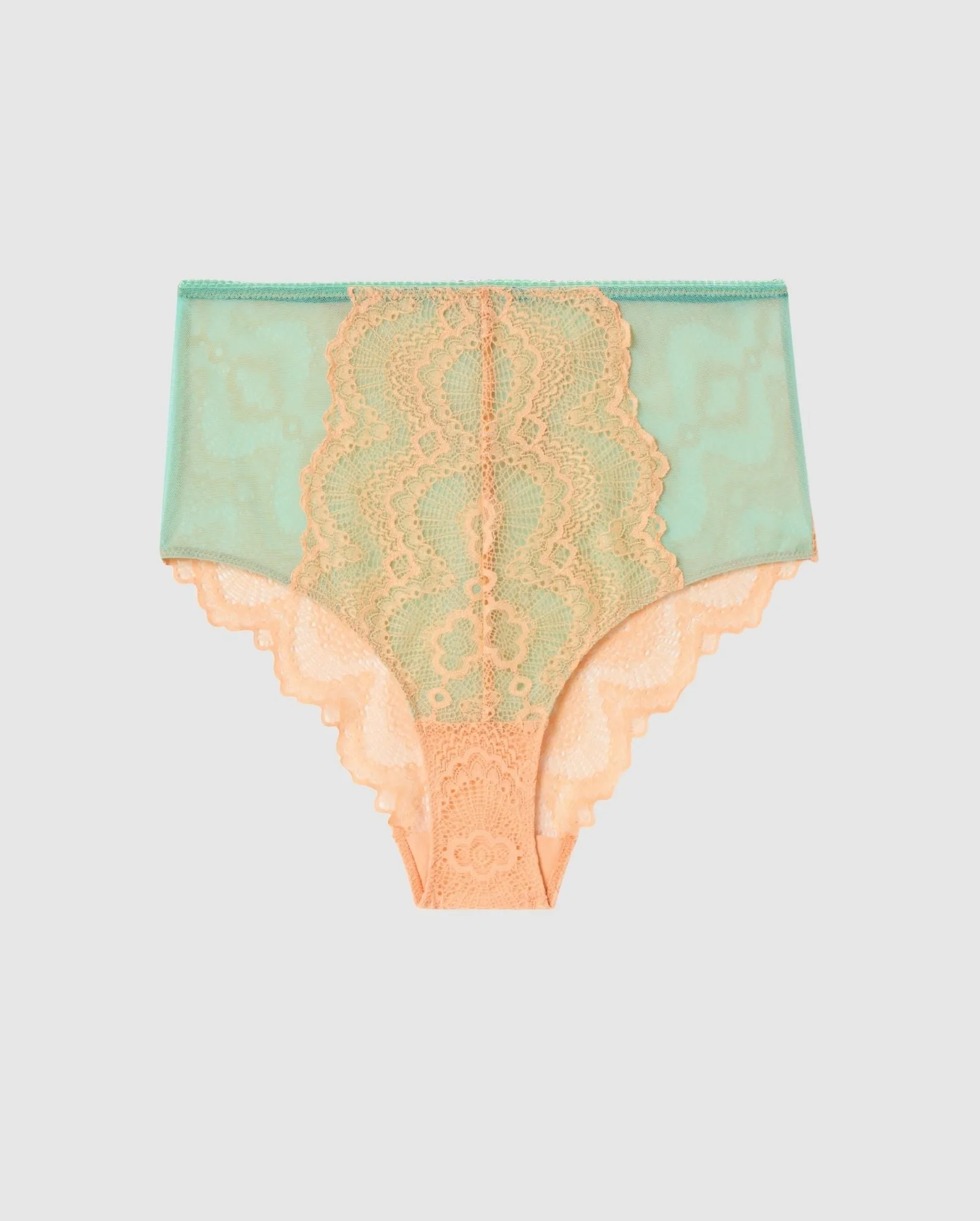 Lace Highwaist Briefs Peach/Turquoise sold by Ivalo.com