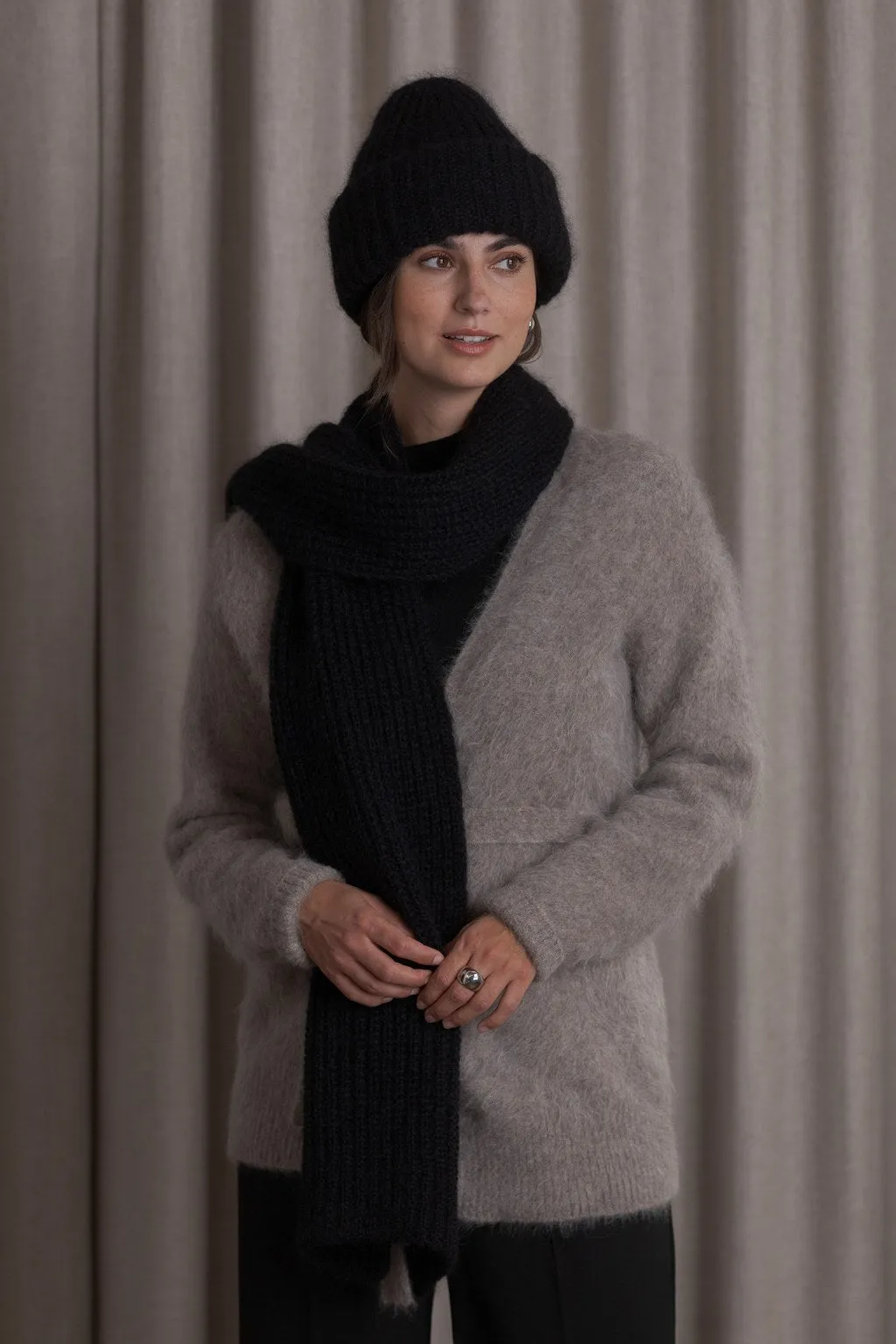 Mija Kid Mohair Blend Scarf Black sold by Ivalo.com product image thumbnail 3