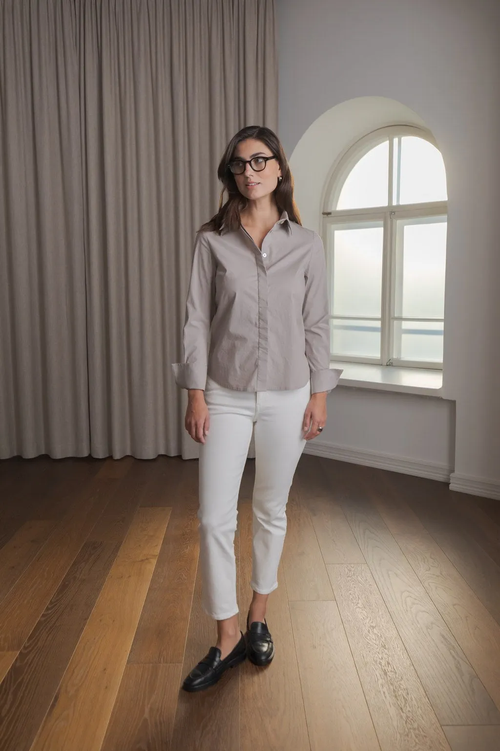 Camilla Cotton Shirt Greige sold by Ivalo.com product image thumbnail 2