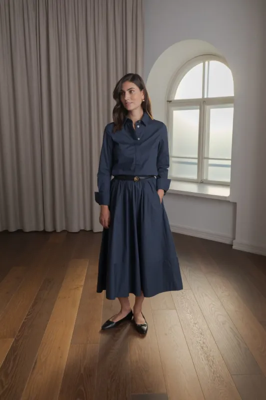 Camilla Cotton Shirt  Dark Navy sold by Ivalo.com