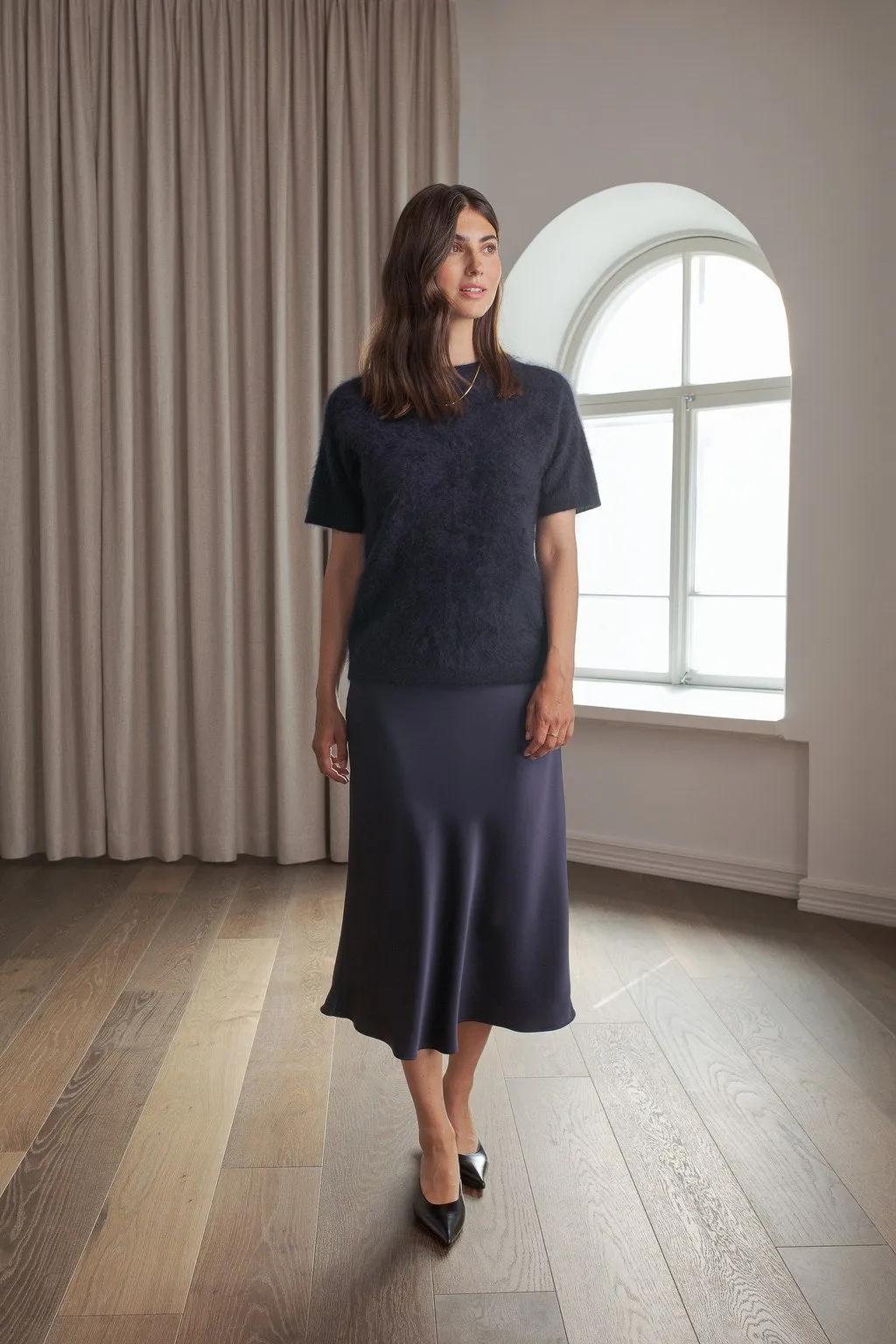 Tianna Midi Satin Skirt Dark Navy sold by Ivalo.com product image thumbnail 2