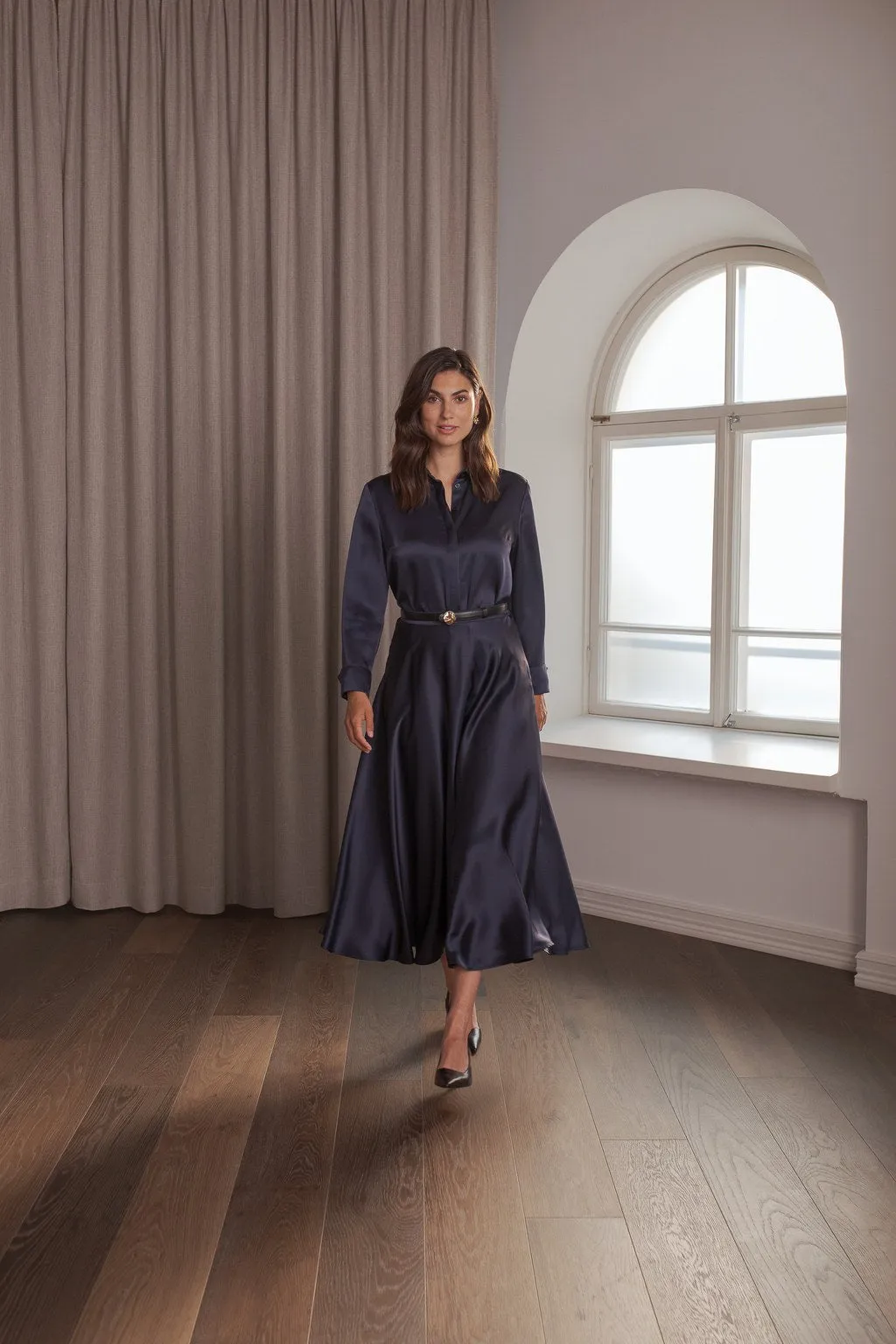 Tesha Satin Shirt Dark Navy sold by Ivalo.com product image thumbnail 2