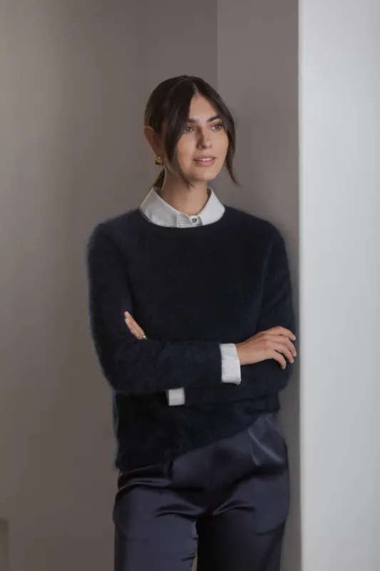 Karlee Long Sleeve Cashmere Sweater Dark Navy sold by Ivalo.com