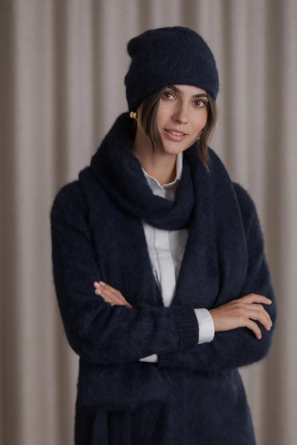 Alina Alpaca Blend Scarf Dark navy sold by Ivalo.com product image thumbnail 3