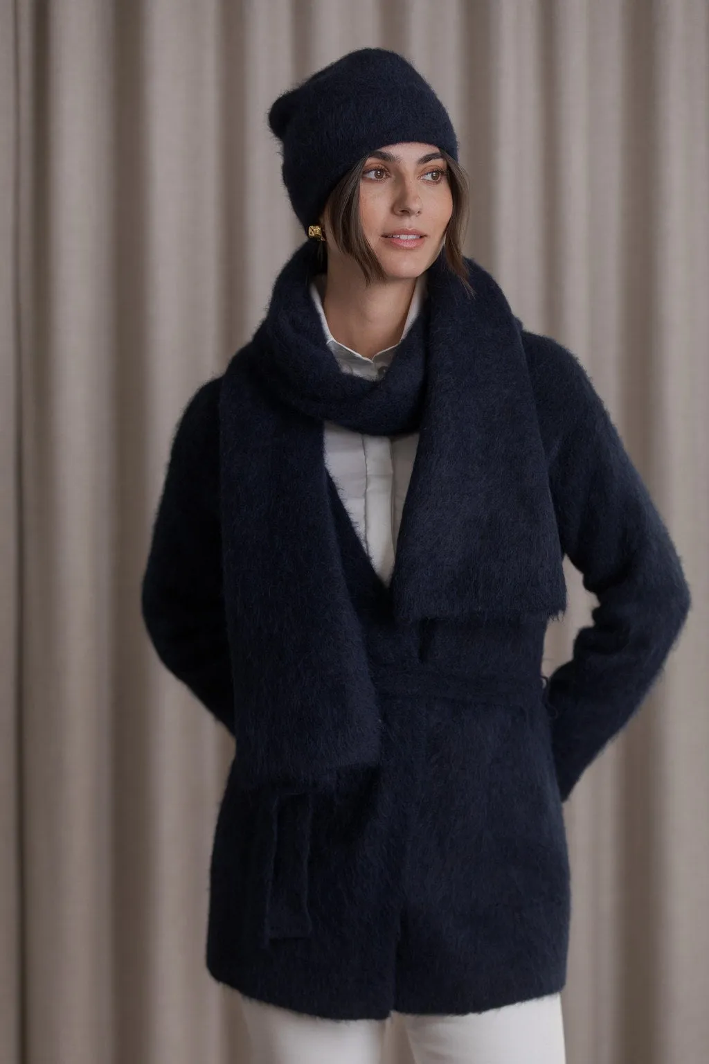 Alina Alpaca Blend Scarf Dark navy sold by Ivalo.com