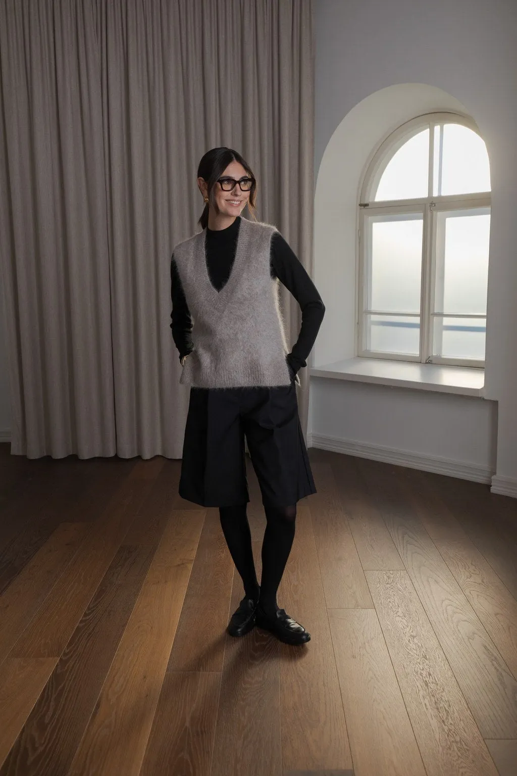 Ali Alpaca Blend Knit Vest Greige sold by Ivalo.com