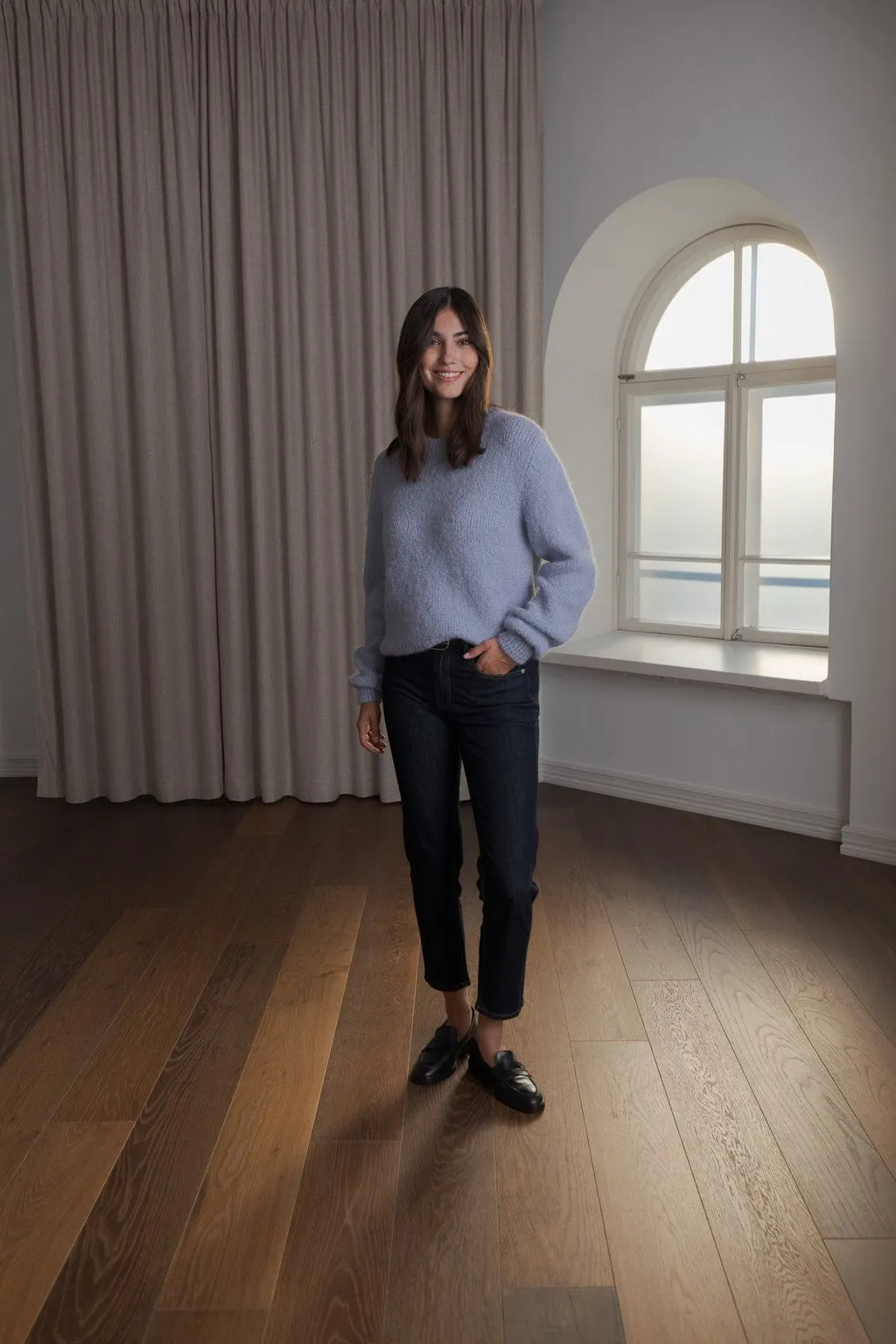 Angelica Chunky Long Sleeve Alpaca Blend Sweater Light blue sold by Ivalo.com product image thumbnail 3