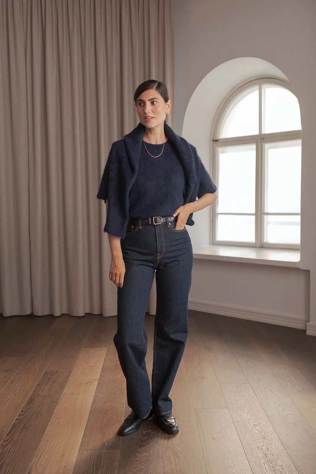 Ariel Alpaca Blend Short Sleeve Sweater Dark Navy sold by Ivalo.com product image thumbnail 2