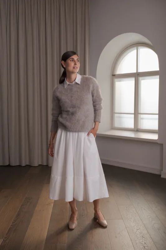 Ariella Alpaca Blend Long Sleeve Sweater Greige sold by Ivalo.com