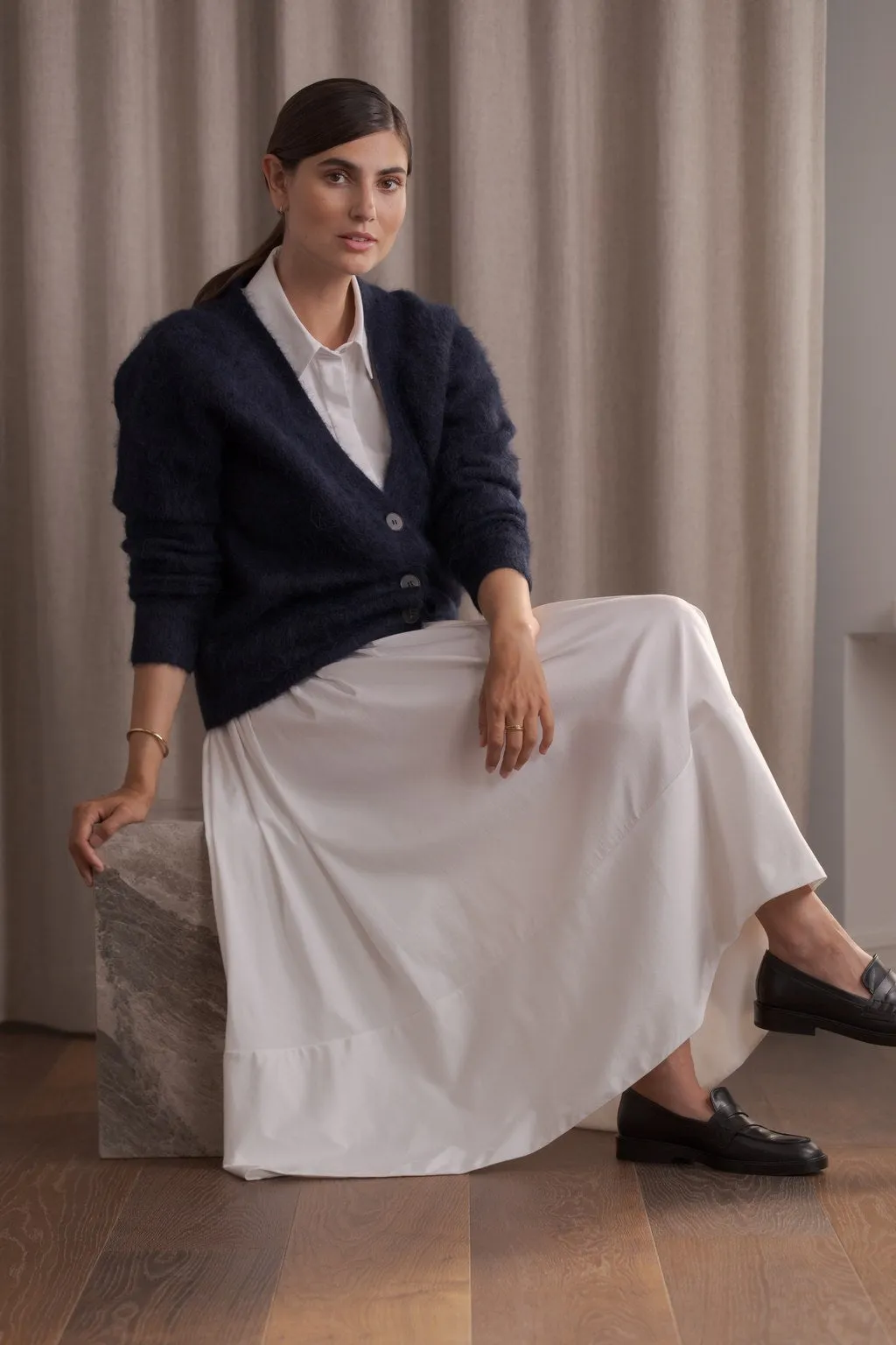 Alia Alpaca Blend Button Cardigan Dark navy sold by Ivalo.com product image thumbnail 3