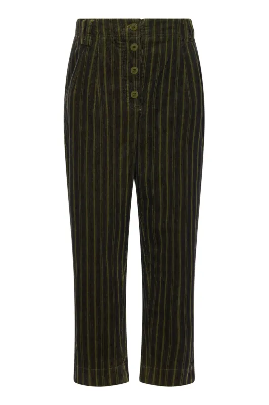 Lugula Cotton Needle Cord Trouser Black Stripe sold by Ivalo.com